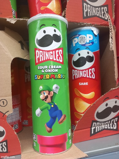 They have done adding luigi flavored pringles | image tagged in memes,luigi,pringles | made w/ Imgflip meme maker