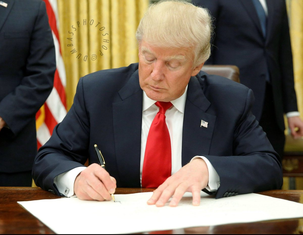 Donald Trump Signing Documents Blank Meme Template