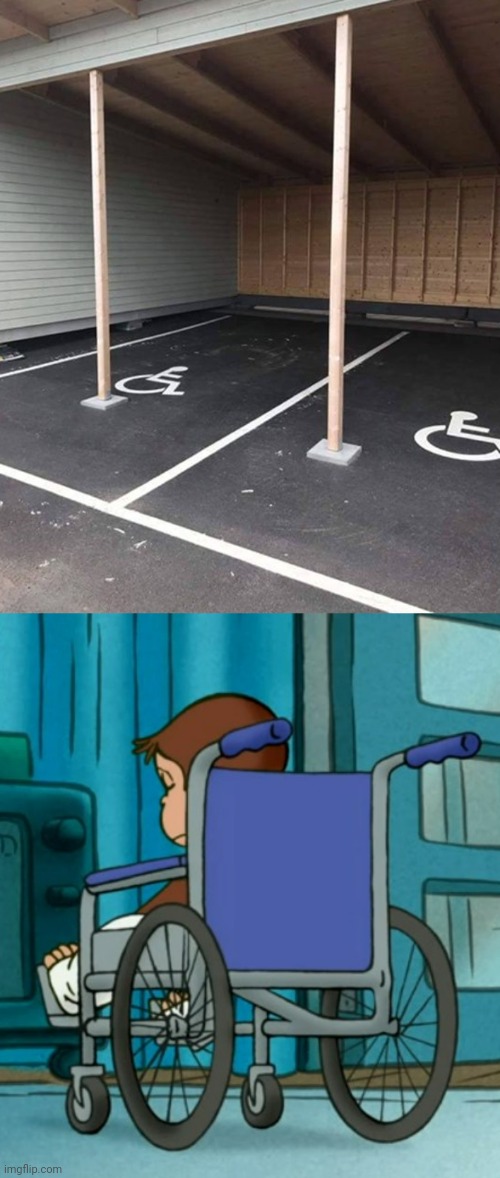 Handicapped area | image tagged in depressed george,handicapped sign,handicapped,you had one job,memes,parking | made w/ Imgflip meme maker