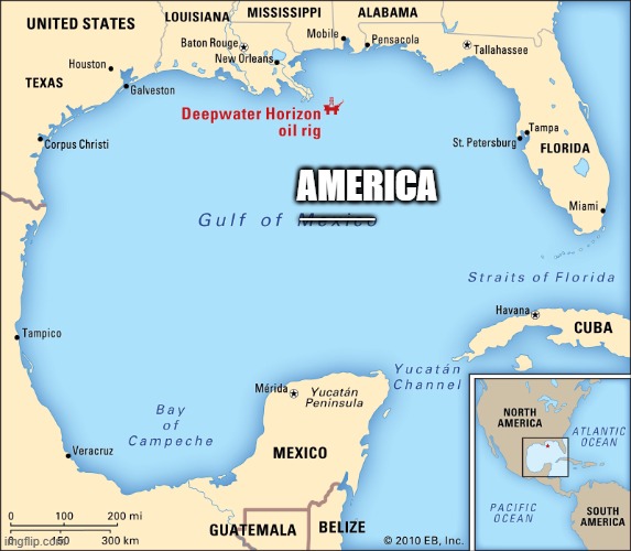 Gulf of America | AMERICA; ___ | image tagged in gulf of mexico | made w/ Imgflip meme maker