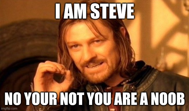 One Does Not Simply | I AM STEVE; NO YOUR NOT YOU ARE A NOOB | image tagged in memes,one does not simply | made w/ Imgflip meme maker