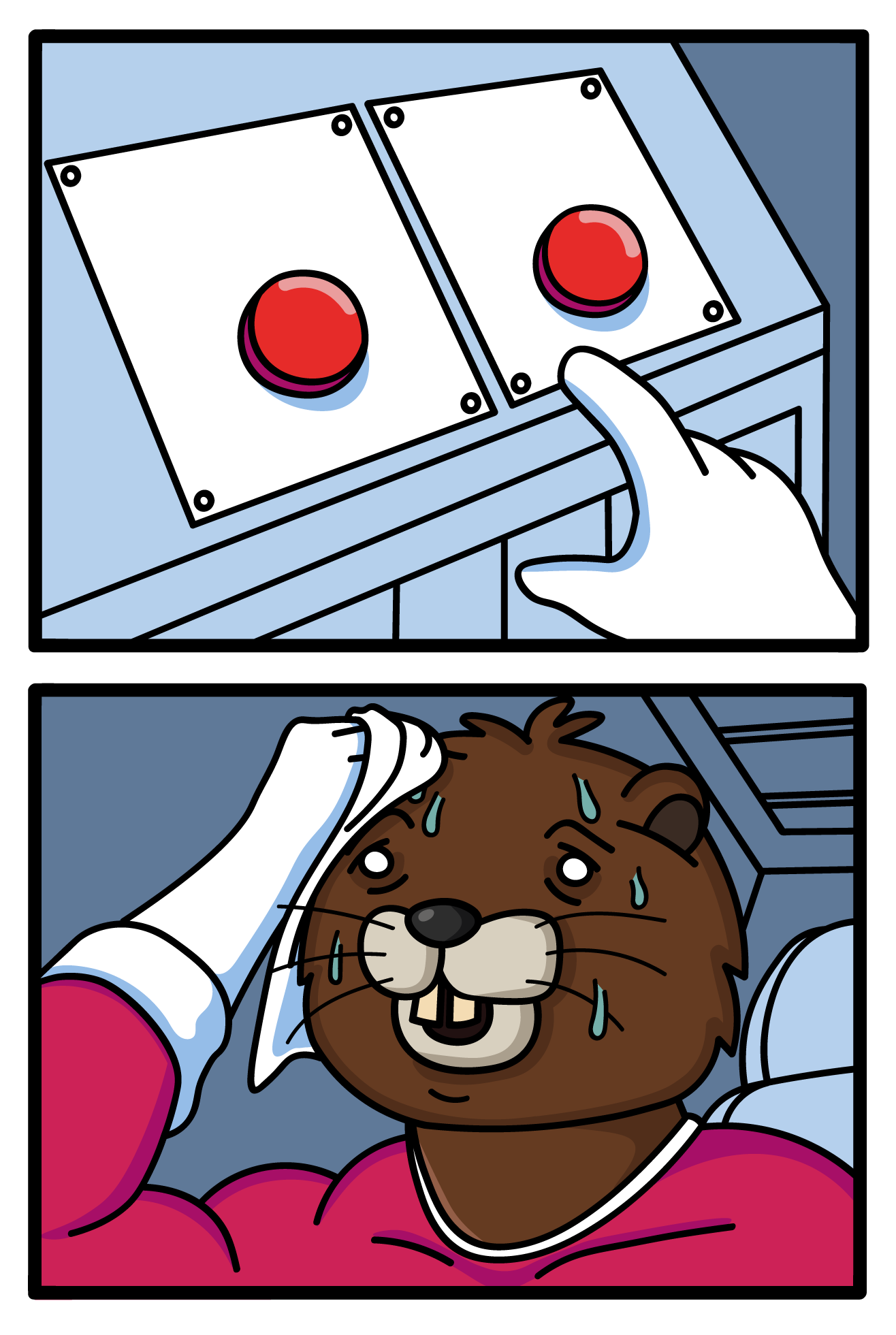 High Quality Bober Two Buttons Blank Meme Template