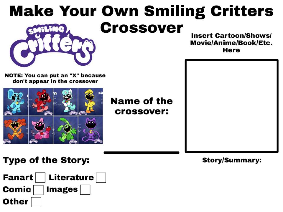 Make Your Own Smiling Critters Crossover Blank Meme Template