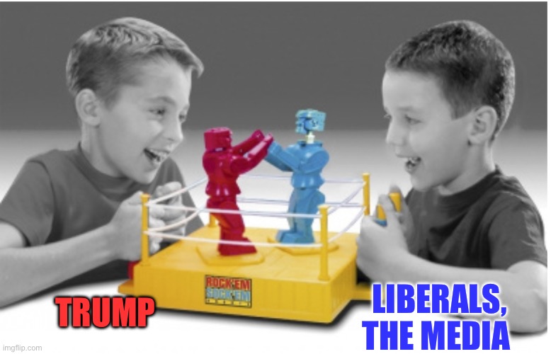 Look who’s getting their block knocked off! They can’t keep up with Trump… | LIBERALS, THE MEDIA; TRUMP | image tagged in liberal media,hollywood liberals,liberal tears,stupid liberals,libtards | made w/ Imgflip meme maker