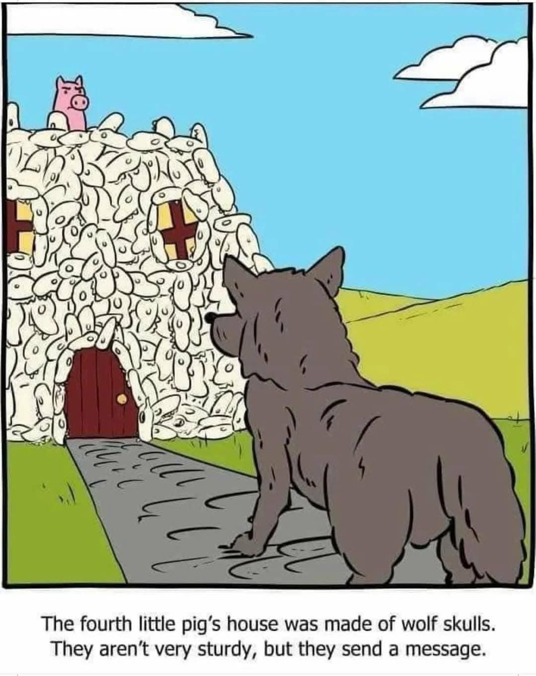 High Quality pig s fourth house from wolf skulls Blank Meme Template