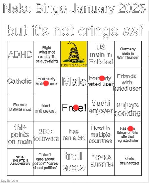 Perkele | image tagged in neko jan 2025 bingo but it's not cringe asf | made w/ Imgflip meme maker