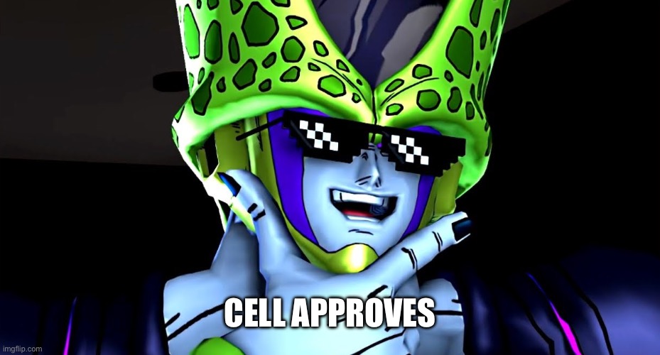 Perfect cell shade | CELL APPROVES | image tagged in perfect cell shade | made w/ Imgflip meme maker