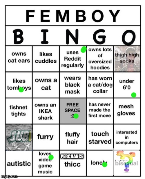 Femboy Bingo | PERCHANCE | image tagged in femboy bingo | made w/ Imgflip meme maker