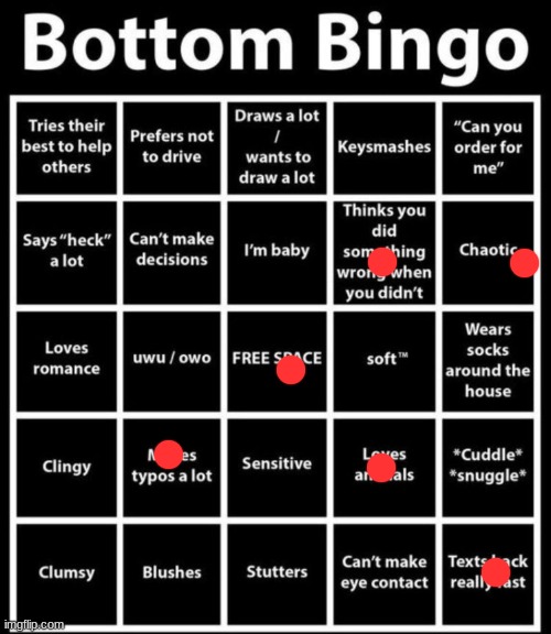 Bottom Bingo | image tagged in bottom bingo | made w/ Imgflip meme maker