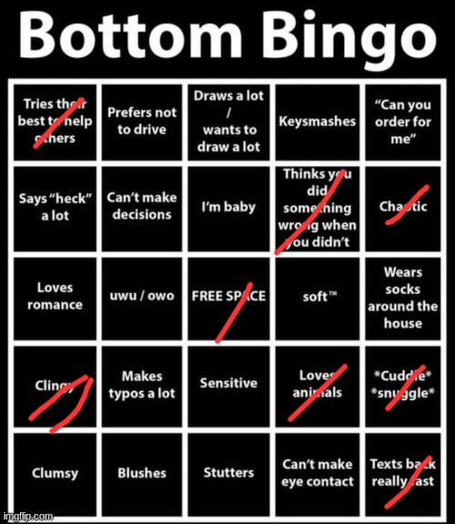 Bottom Bingo | image tagged in bottom bingo | made w/ Imgflip meme maker