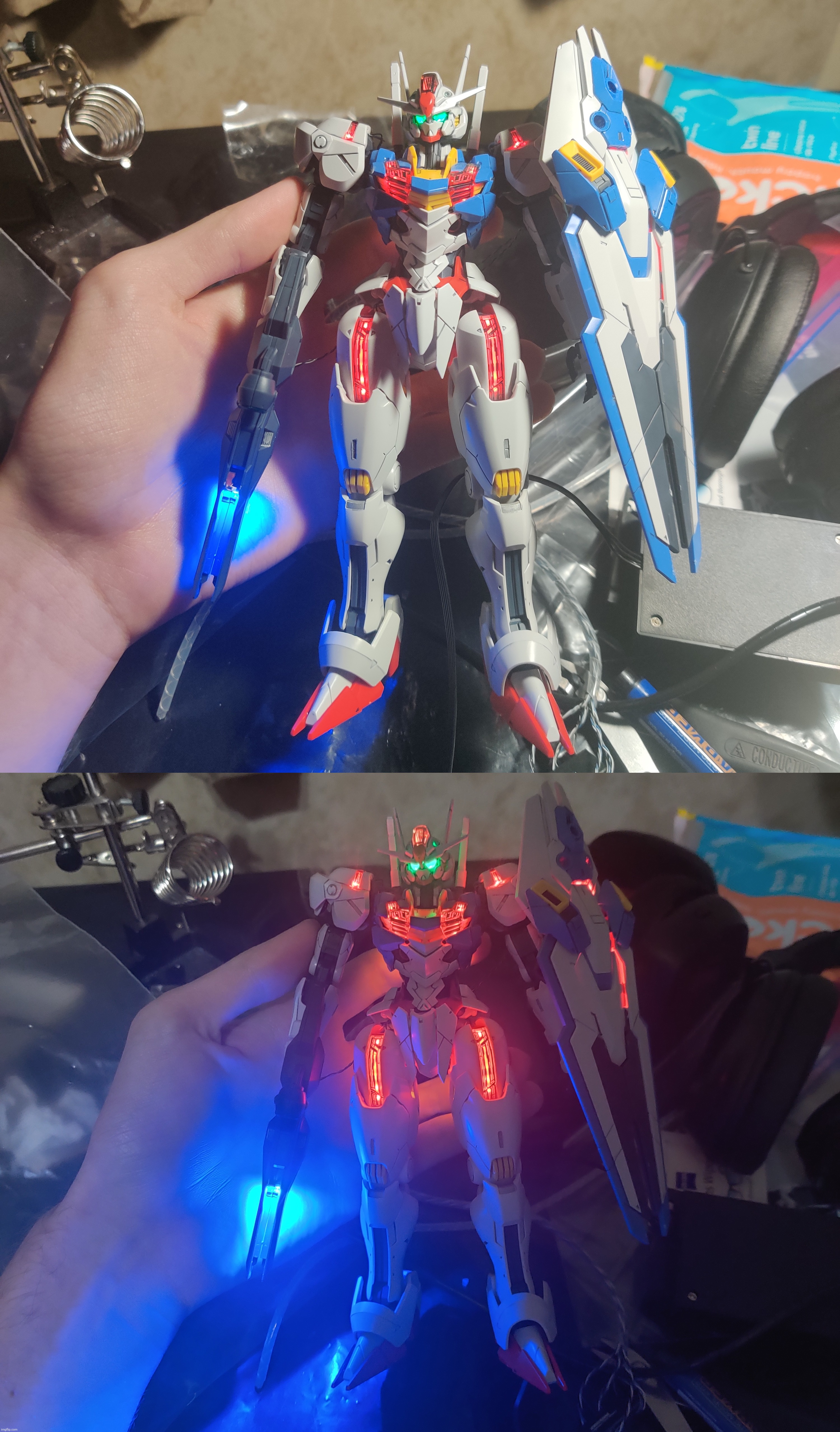 Definitely my most impressive Gundam kit now. Look in comments for stuff I can't fit in the title | made w/ Imgflip meme maker