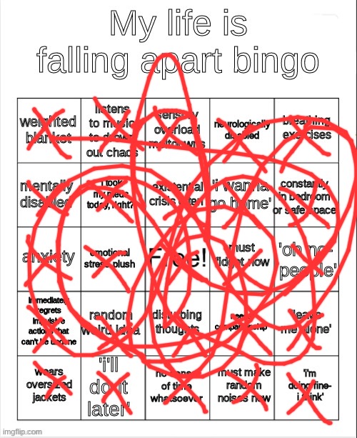 my life is falling apart bingo | image tagged in my life is falling apart bingo | made w/ Imgflip meme maker