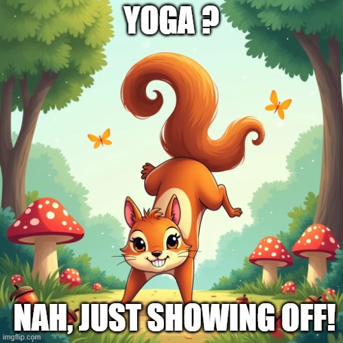 chummy vibes | YOGA ? NAH, JUST SHOWING OFF! | image tagged in chummy vibes | made w/ Imgflip meme maker