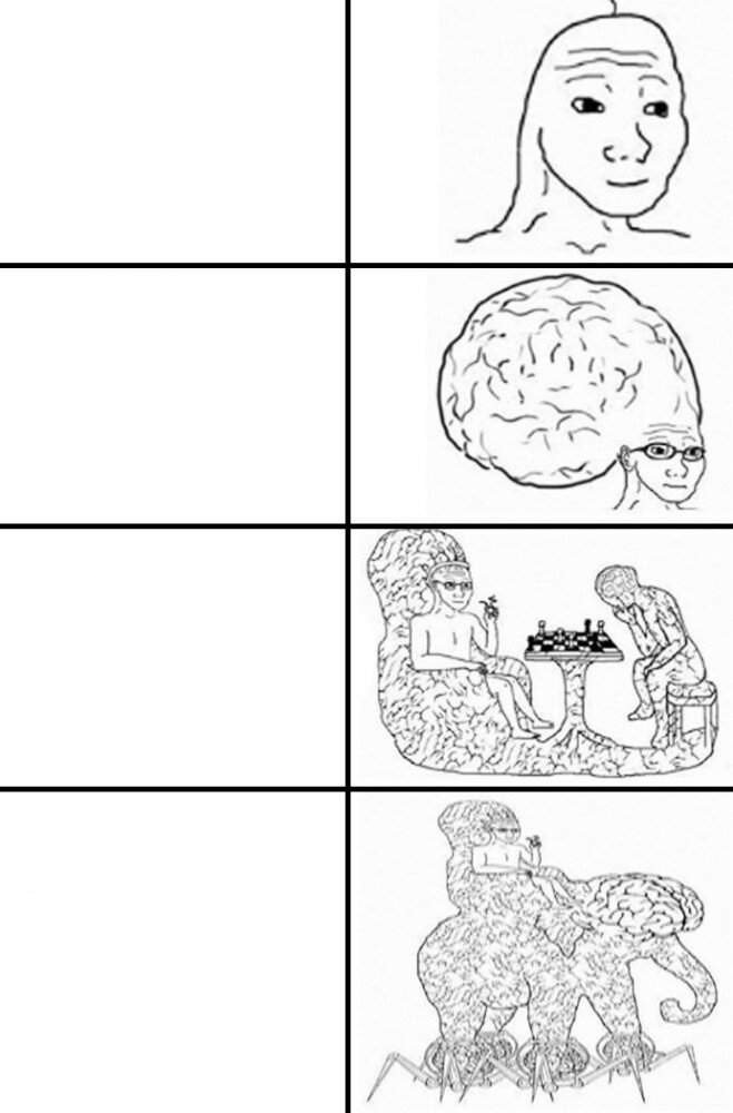 High Quality expanding brain meme Blank Meme Template