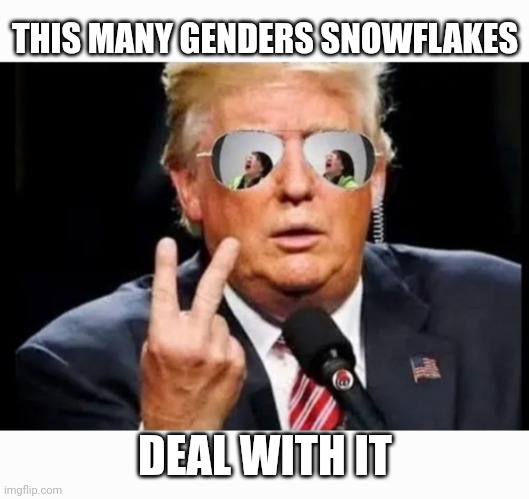 Two there are | THIS MANY GENDERS SNOWFLAKES; DEAL WITH IT | image tagged in the truth,libtards,denial,butthurt liberals,dumbass | made w/ Imgflip meme maker