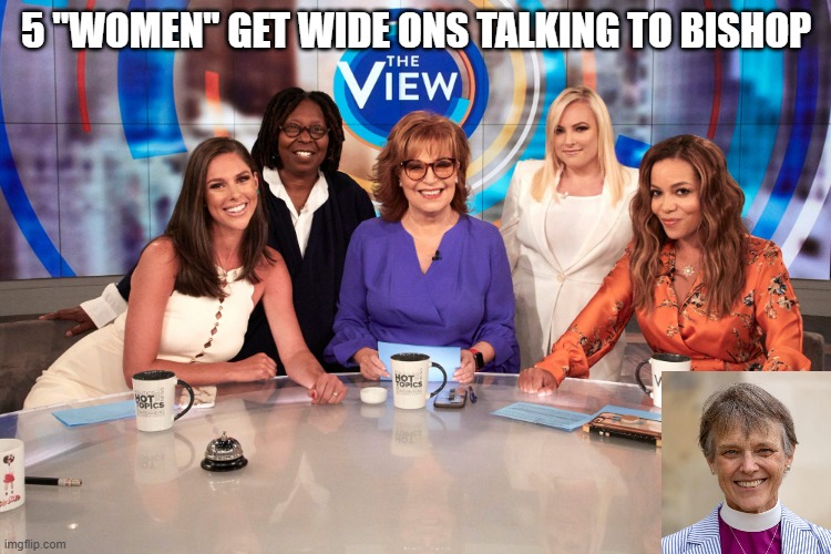 The View | 5 "WOMEN" GET WIDE ONS TALKING TO BISHOP | image tagged in the view | made w/ Imgflip meme maker