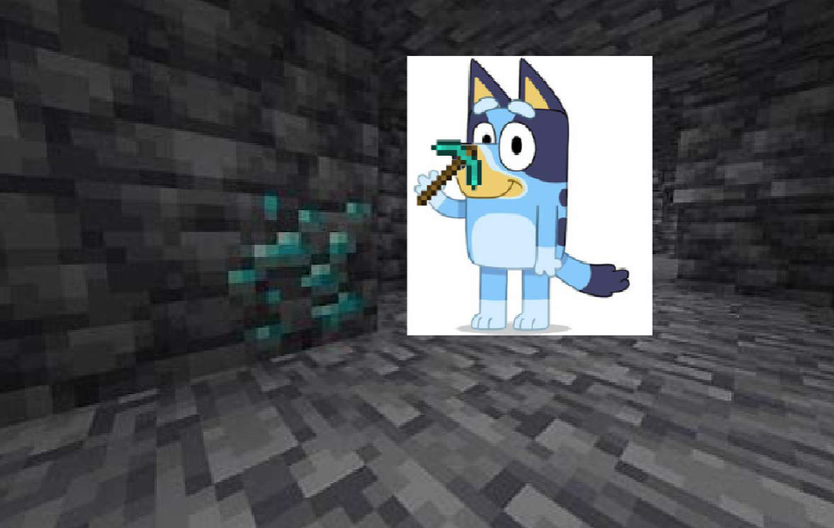 High Quality Bluey Minecraft Blank Meme Template