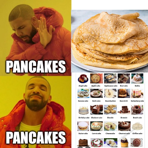 Drake Blank | PANCAKES; PANCAKES | image tagged in drake blank | made w/ Imgflip meme maker