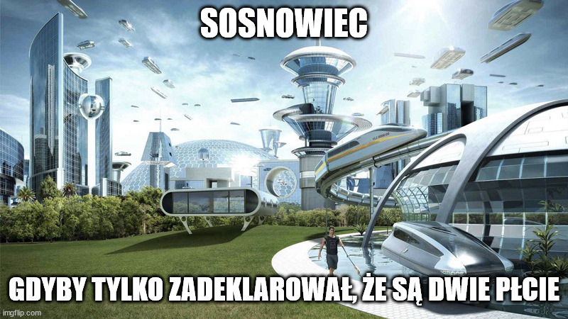The future world if | SOSNOWIEC; GDYBY TYLKO ZADEKLAROWAŁ, ŻE SĄ DWIE PŁCIE | image tagged in the future world if | made w/ Imgflip meme maker