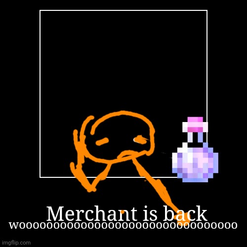 Merchant is back | woooooooooooooooooooooooooooooooo | image tagged in funny,demotivationals | made w/ Imgflip demotivational maker