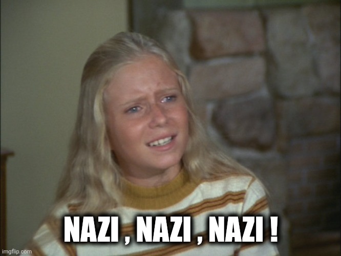 marcia marcia marcia | NAZI , NAZI , NAZI ! | image tagged in marcia marcia marcia | made w/ Imgflip meme maker