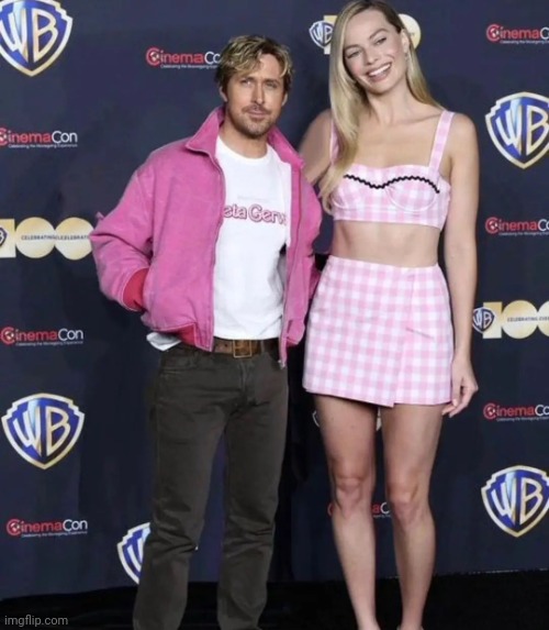 she's taller than him | image tagged in ryan gosling barbie | made w/ Imgflip meme maker