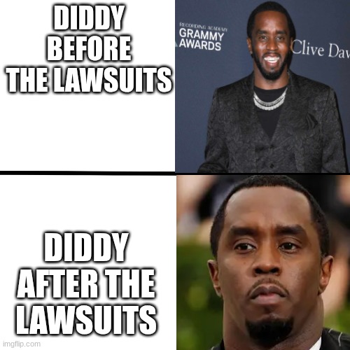 Squid Game (Season 1 vs Season 2) | DIDDY BEFORE THE LAWSUITS; DIDDY AFTER THE LAWSUITS | image tagged in squid game season 1 vs season 2 | made w/ Imgflip meme maker