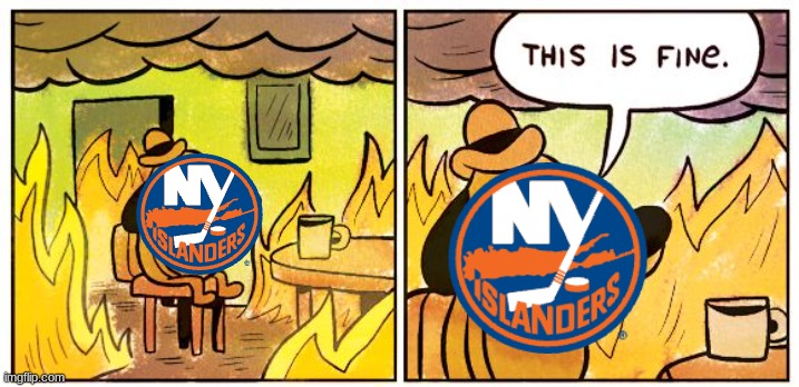 This is fine. | image tagged in memes,this is fine,ice hockey,hockey,nhl,dank memes | made w/ Imgflip meme maker