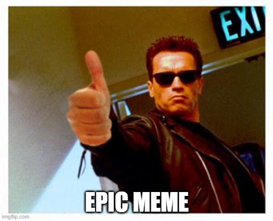 terminator thumbs up | EPIC MEME | image tagged in terminator thumbs up | made w/ Imgflip meme maker