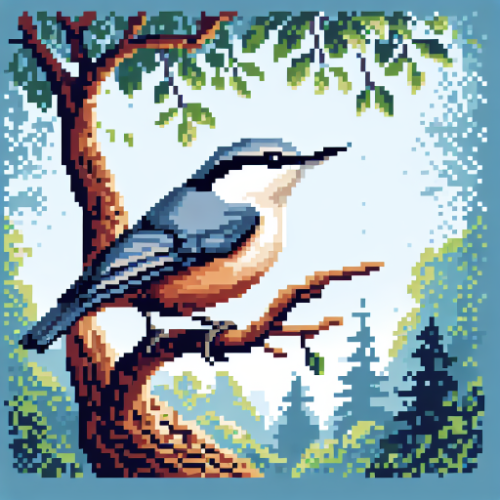 Pixelated Nuthatch Blank Meme Template