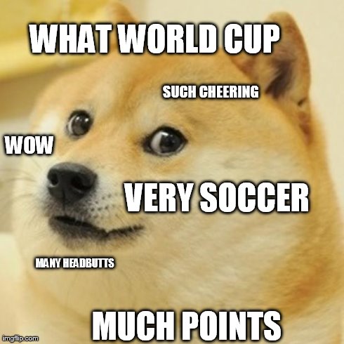 Doge Meme | WHAT WORLD CUP                                 MUCH POINTS WOW SUCH CHEERING                                 | image tagged in memes,doge,world cup | made w/ Imgflip meme maker