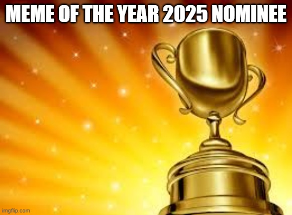 Award | MEME OF THE YEAR 2025 NOMINEE | image tagged in award | made w/ Imgflip meme maker