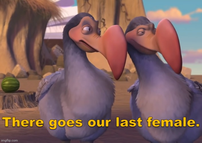 There goes our last female | image tagged in there goes our last female | made w/ Imgflip meme maker