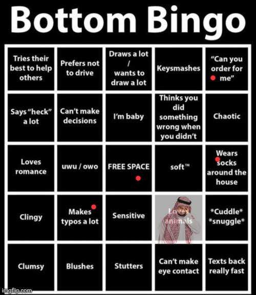 Bottom Bingo | image tagged in bottom bingo | made w/ Imgflip meme maker