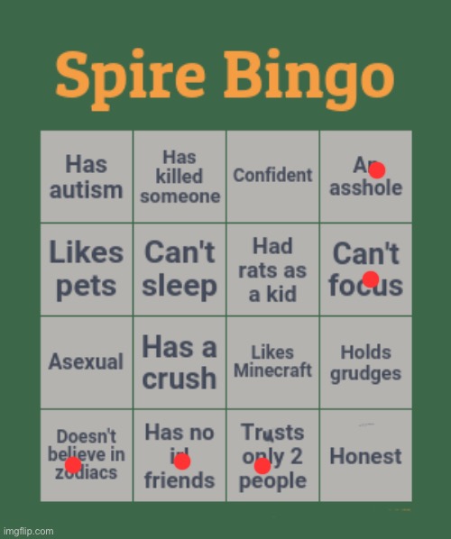 Spire bingo | image tagged in spire bingo | made w/ Imgflip meme maker