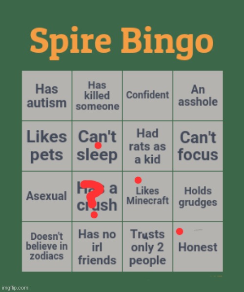 Spire bingo | image tagged in spire bingo | made w/ Imgflip meme maker