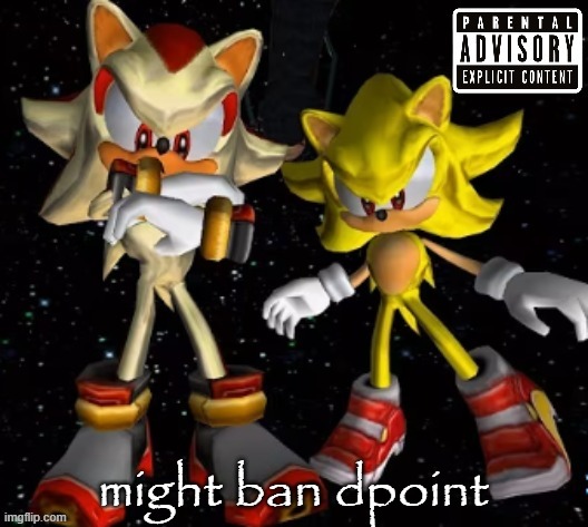 sonic n shadow | might ban dpoint | image tagged in sonic n shadow | made w/ Imgflip meme maker