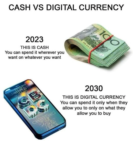 Cash vs Digital Currency Blank Meme Template