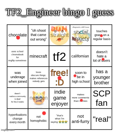 TF2_Engineer's bingo | image tagged in tf2_engineer's bingo | made w/ Imgflip meme maker