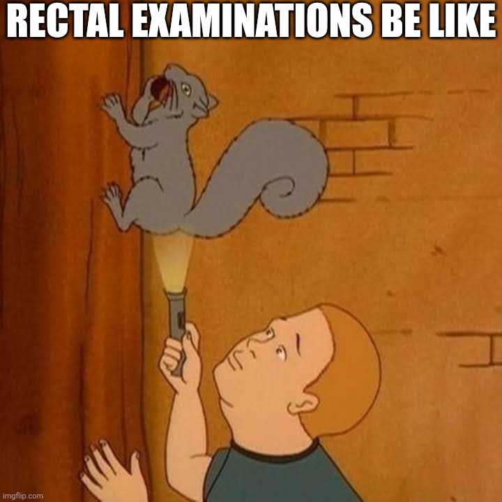 RECTAL EXAMINATIONS BE LIKE | image tagged in king of the hill,bobby hill,flashlight,ass,anal probes | made w/ Imgflip meme maker