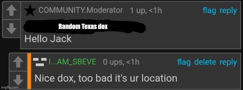 Random Texas dox | made w/ Imgflip meme maker