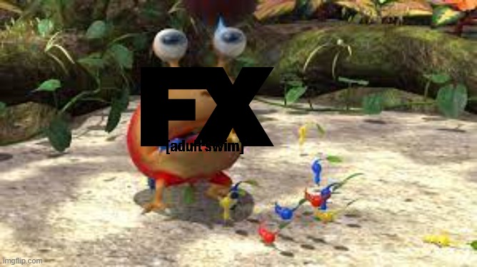 fx vs adult swim in a nutshell | image tagged in what we lost to them,memes,pikmin,fx,adult swim | made w/ Imgflip meme maker