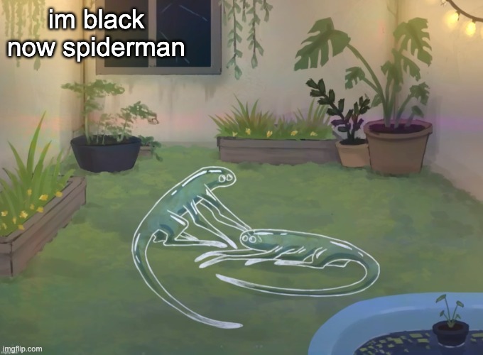 analog silly | im black now spiderman | image tagged in analog silly | made w/ Imgflip meme maker