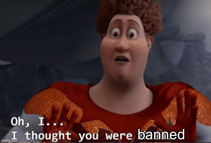 oh i thought you were dead | banned | image tagged in oh i thought you were dead | made w/ Imgflip meme maker