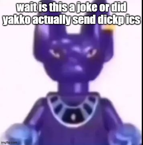 beerus | wait is this a joke or did yakko actually send dickp ics | image tagged in beerus | made w/ Imgflip meme maker