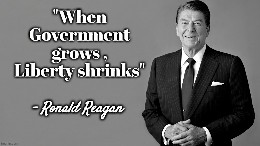 Drain The Swamp | "When Government grows , Liberty shrinks"; - Ronald Reagan | image tagged in ronald reagan,donald trump you're fired,big government,government corruption,too damn high,politicians | made w/ Imgflip meme maker