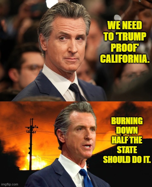 Modern problems require modern solutions. | WE NEED TO 'TRUMP PROOF' CALIFORNIA. BURNING DOWN HALF THE STATE SHOULD DO IT. | image tagged in yep | made w/ Imgflip meme maker