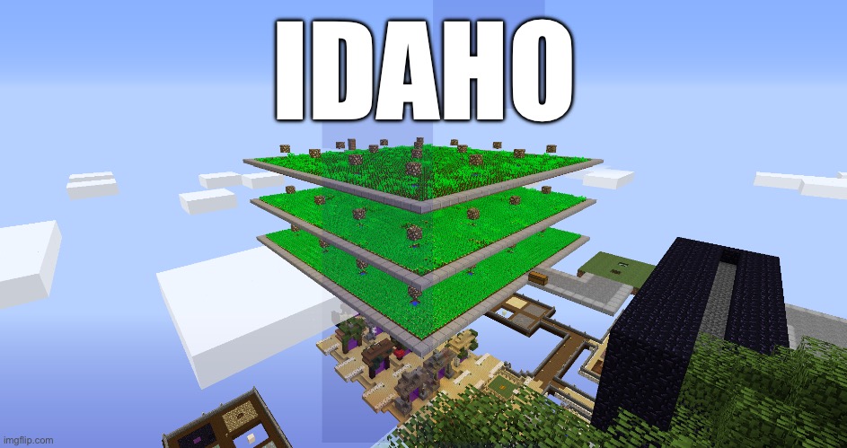 Potato farm | IDAHO | image tagged in potato farm minecraft,msmg,idaho | made w/ Imgflip meme maker