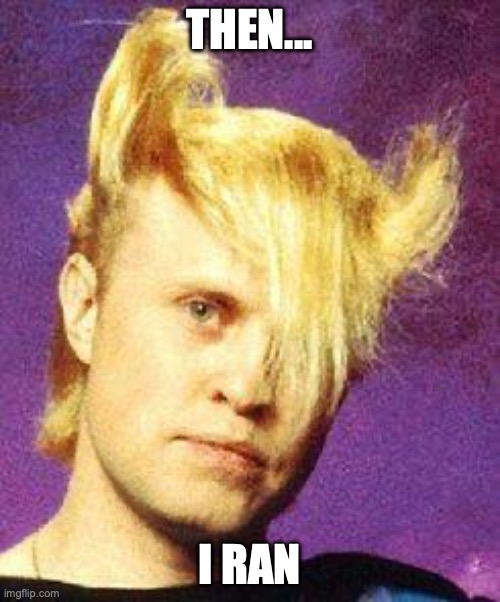 A Flock of Seagulls | THEN... I RAN | image tagged in a flock of seagulls | made w/ Imgflip meme maker