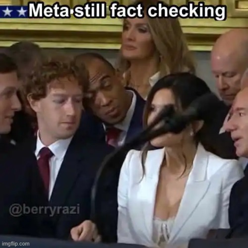 And, it's true... | image tagged in mark zuckerberg,jeff bezos,awkward,awkward moment,trump inauguration,fact check | made w/ Imgflip meme maker